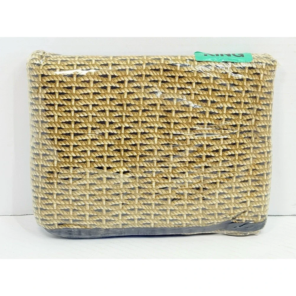 Vintage Ralph Lauren King Flat Sheet Woven Rattan Basket Print Cotton NOS